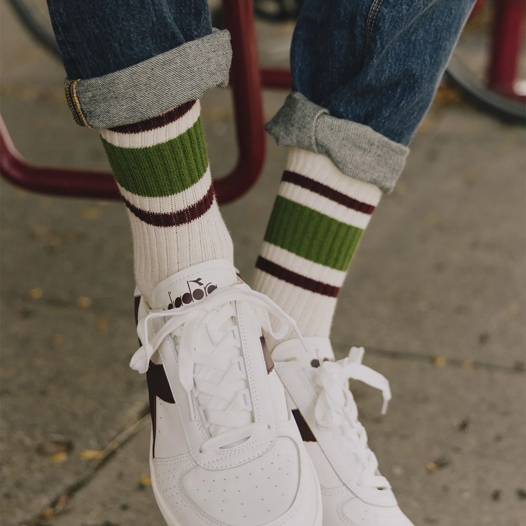 American Trench - Retro Stripe - Berry/Olive