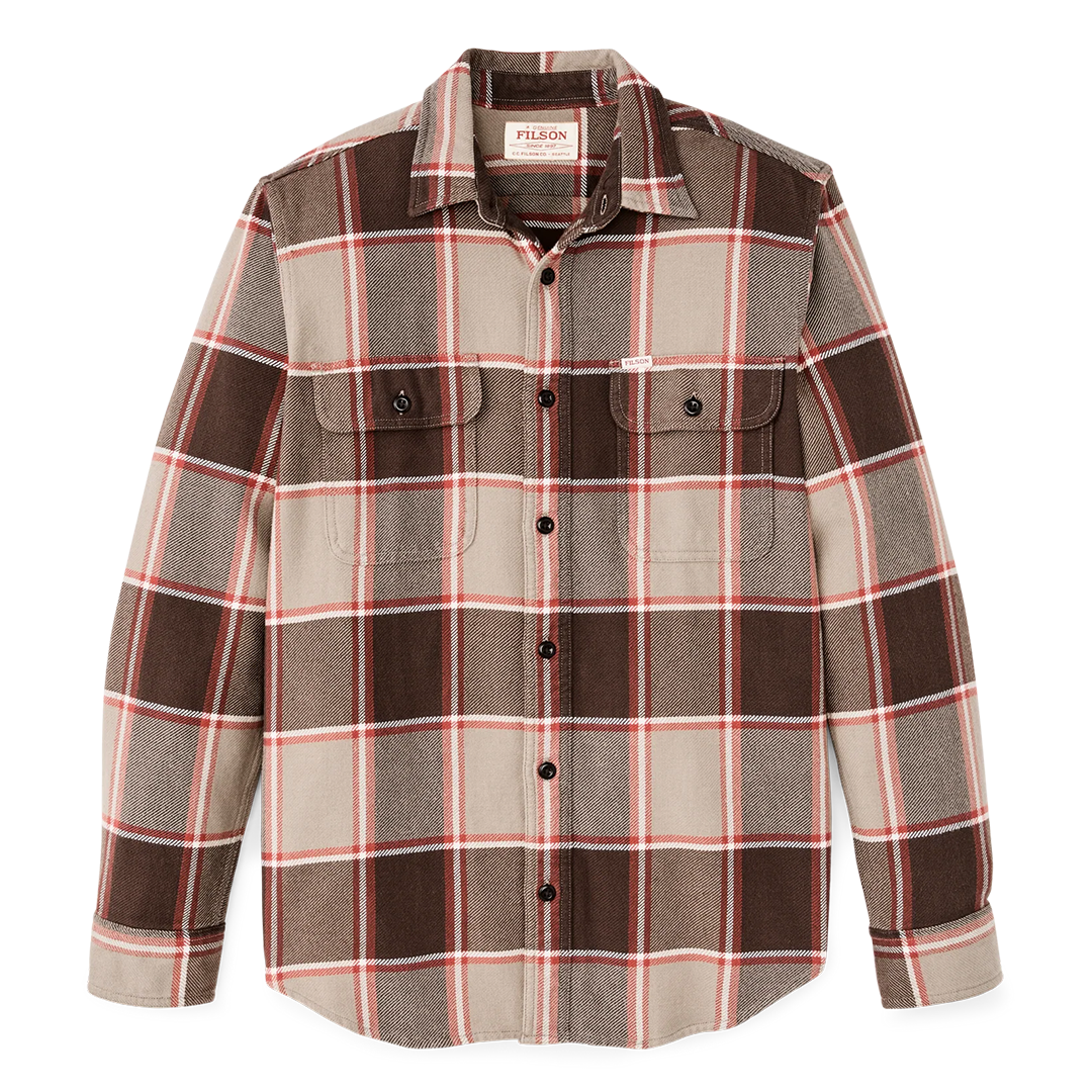 Filson - Vintage Flannel Work Shirt - Tan/Orange/Multi-Plaid