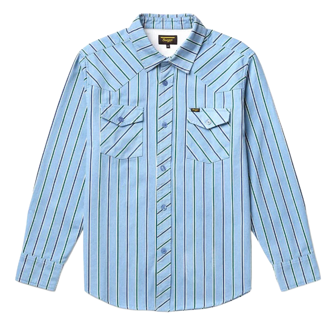 Seager - Amarillo L/S Shirt - Steel Blue Stripe