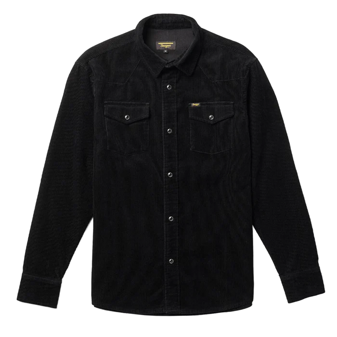 Seager - Reagan Pearl Snap - Black Corduroy