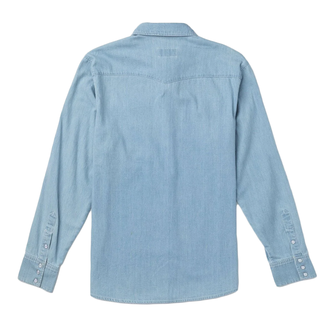 Seager - Reagan Pearl Snap - Light Wash Indigo