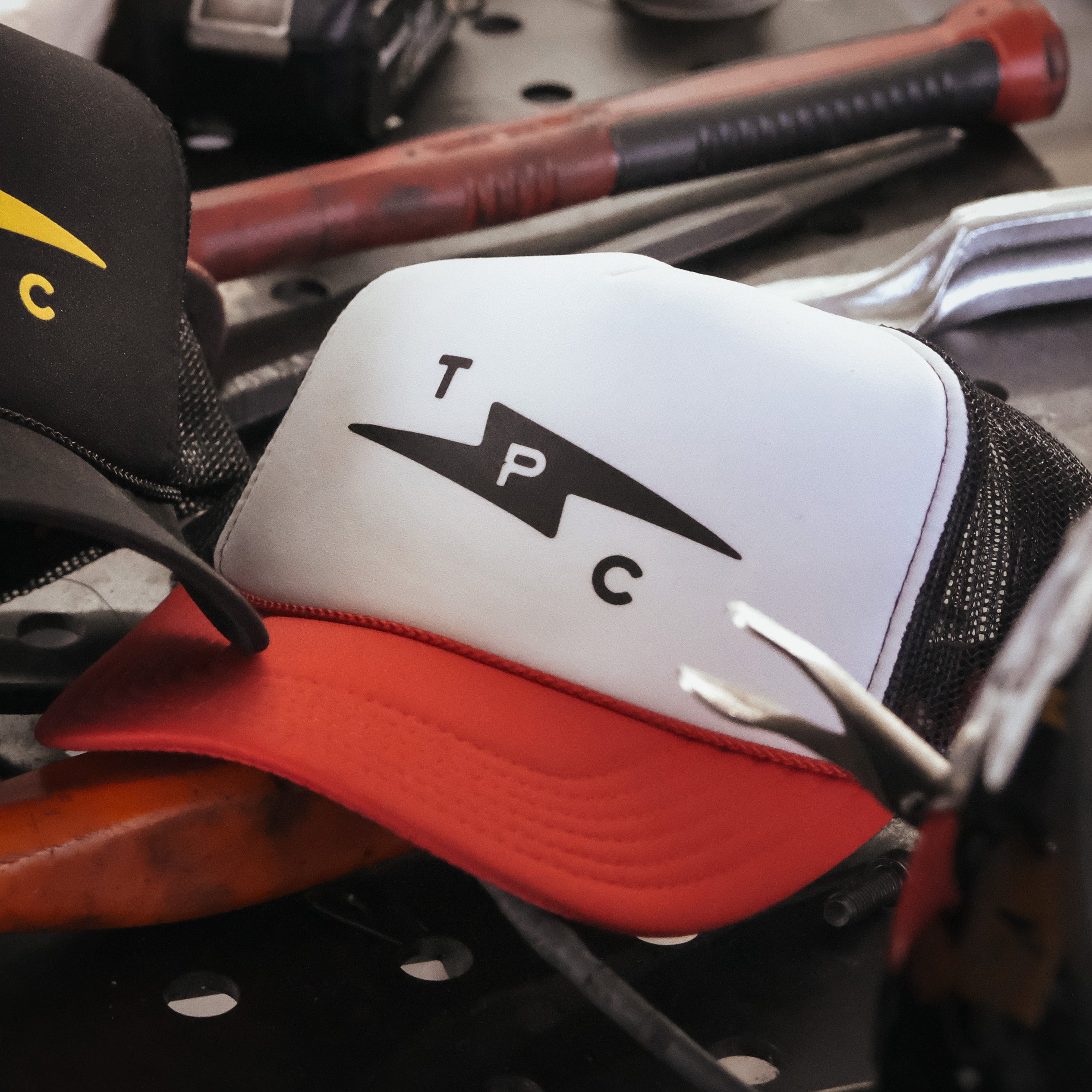 TPC Bolt Meshback Trucker - Red/White - The Populess Company