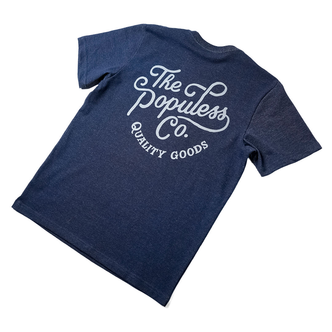 Script Premium Tee - Washed Indigo
